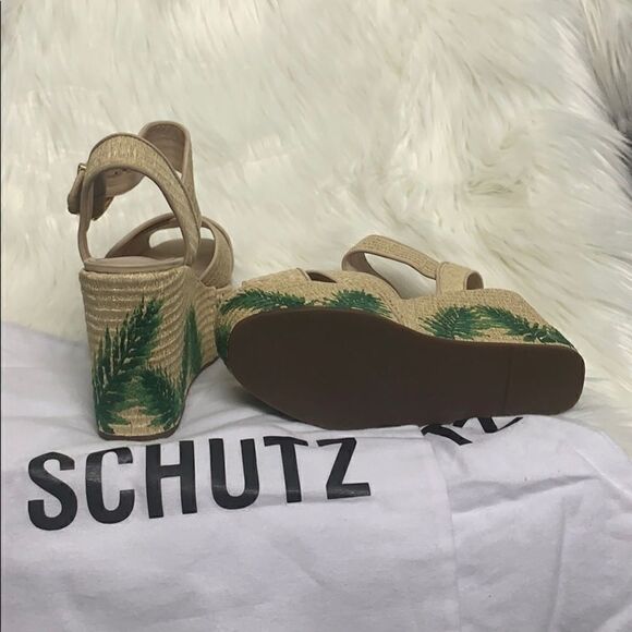 SCHUTZ Feray Palm Embroidered Platform Shoes - Picture 7 of 7